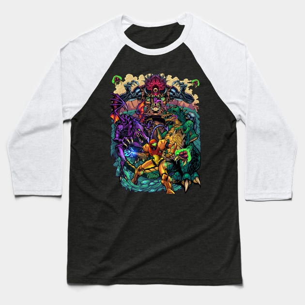 Metroid Tribute Baseball T-Shirt by FlylandDesigns